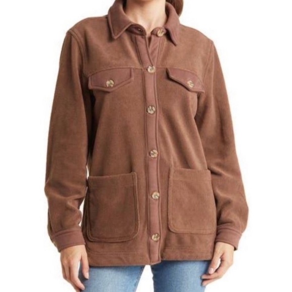 NWT BlankNYC Fleece Button Front Shirt Jacket Shacket - Picture 1 of 6